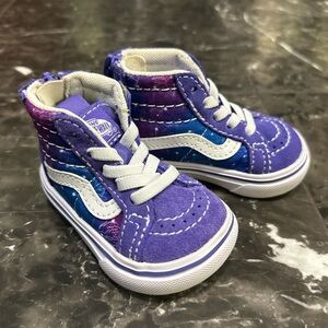 Vans Toddler Sk8-Hi Zip Galaxy Sneakers Purple Blue Size 2.5